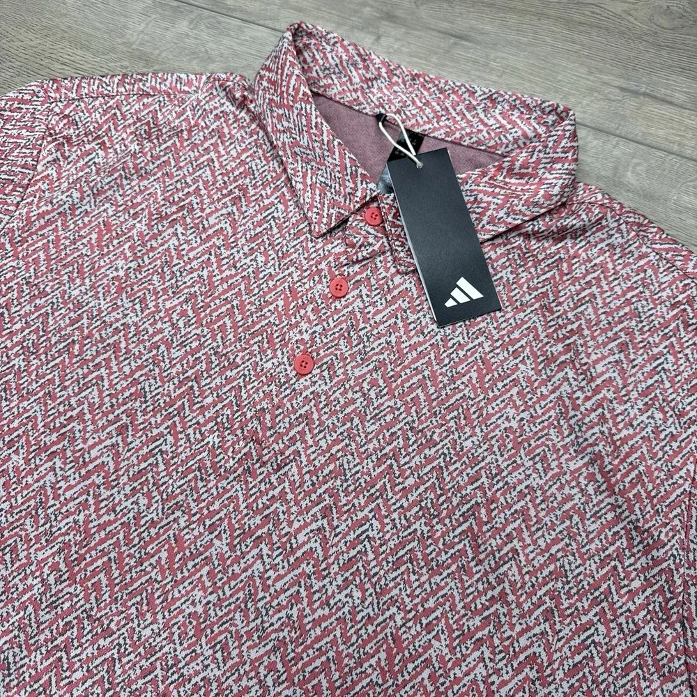 NWT Adidas Fairway JQ Polo Preloved Scarlet Men's Sz 2XL Golf‎ Preppy